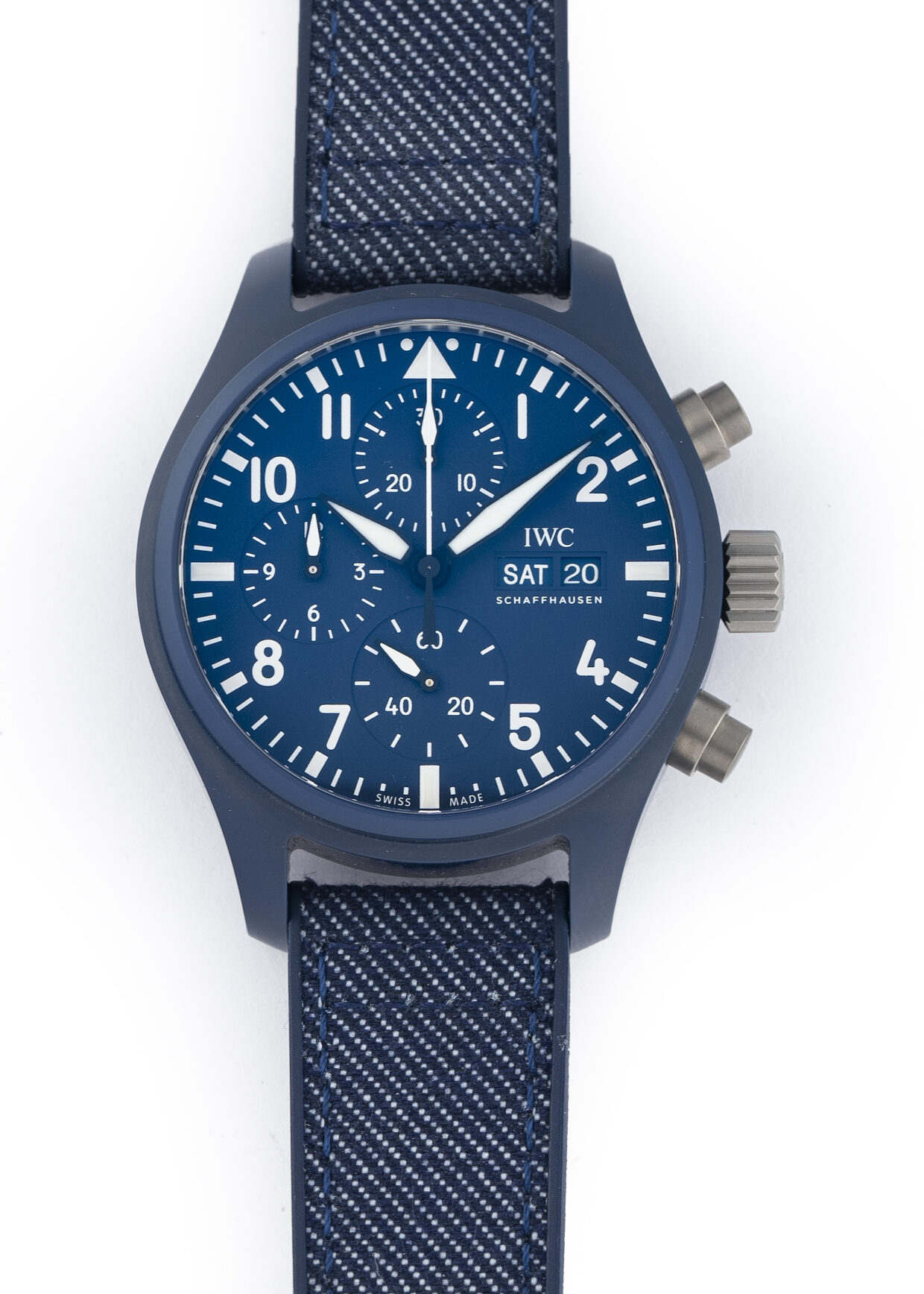 IWC Pilot Chronograph Top Gun Oceana 41.9mm Blue Ceramic Rubber IW389404 - Full Set Aug 2023