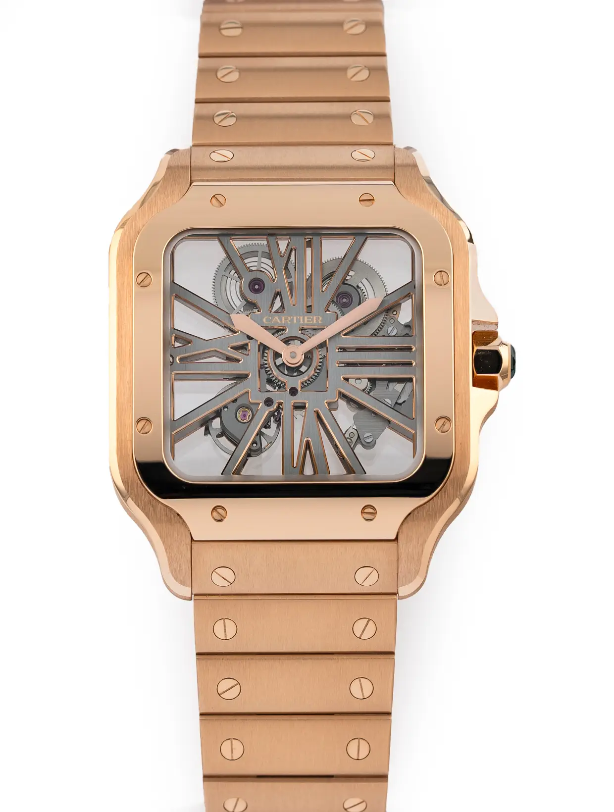 Cartier de Santos Skeleton 39.7mm 18k Rose Gold WHSA0016