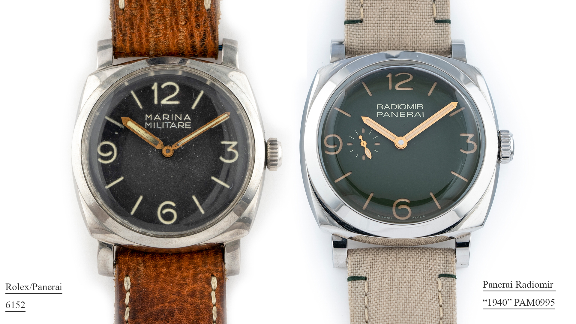 Rolex Panerai 6152 & PAM0995 comparison