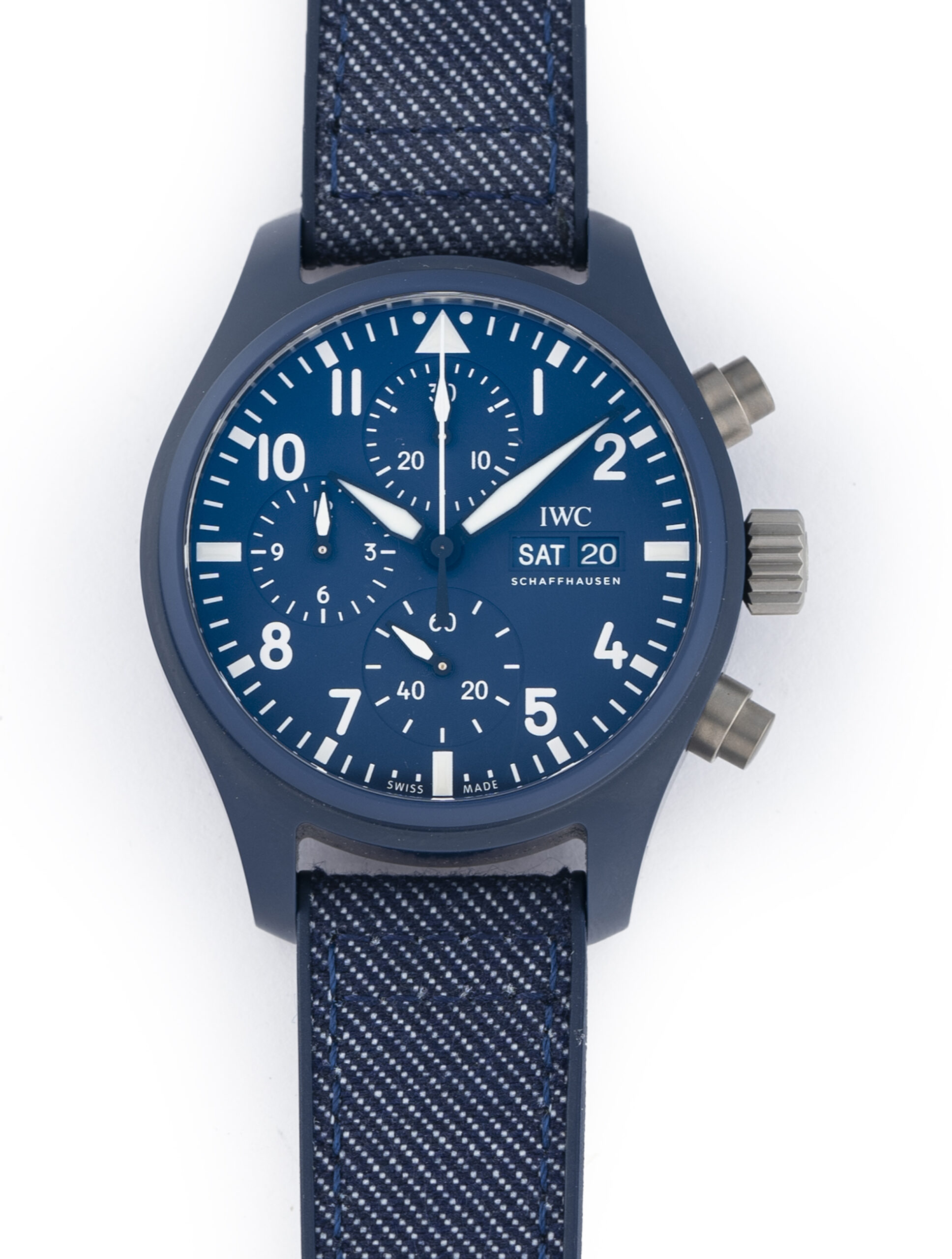 IWC Pilot Chronograph Top Gun Oceana 41.9mm Blue Ceramic Rubber IW389404 - Full Set Aug 2023-1