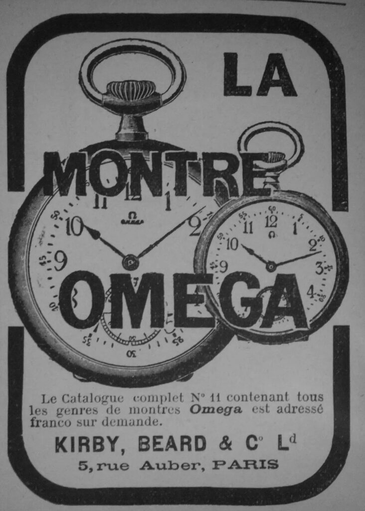 1905 LA MONTRE OMEGA DE PRÉCISION KIRBY BEARD ADVERTISING