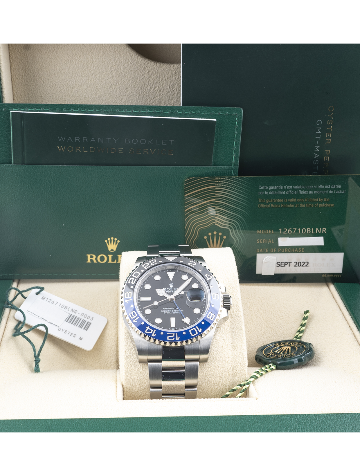 Rolex GMT-Master II Batman Stainless Oyster Bracelet Black N Blue Ceramic Bezel