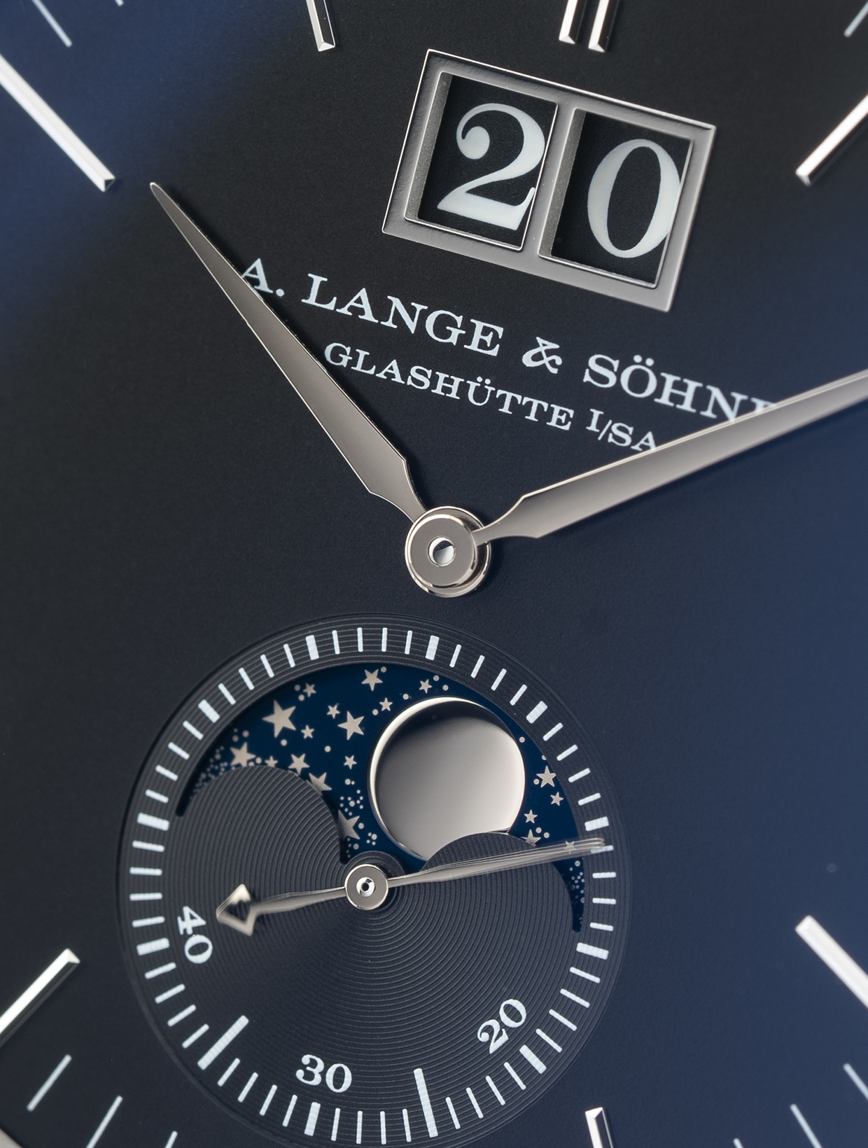 A. Lange & Söhne Saxonia Moonphase White Gold Black 40mm White Gold Black 384.029