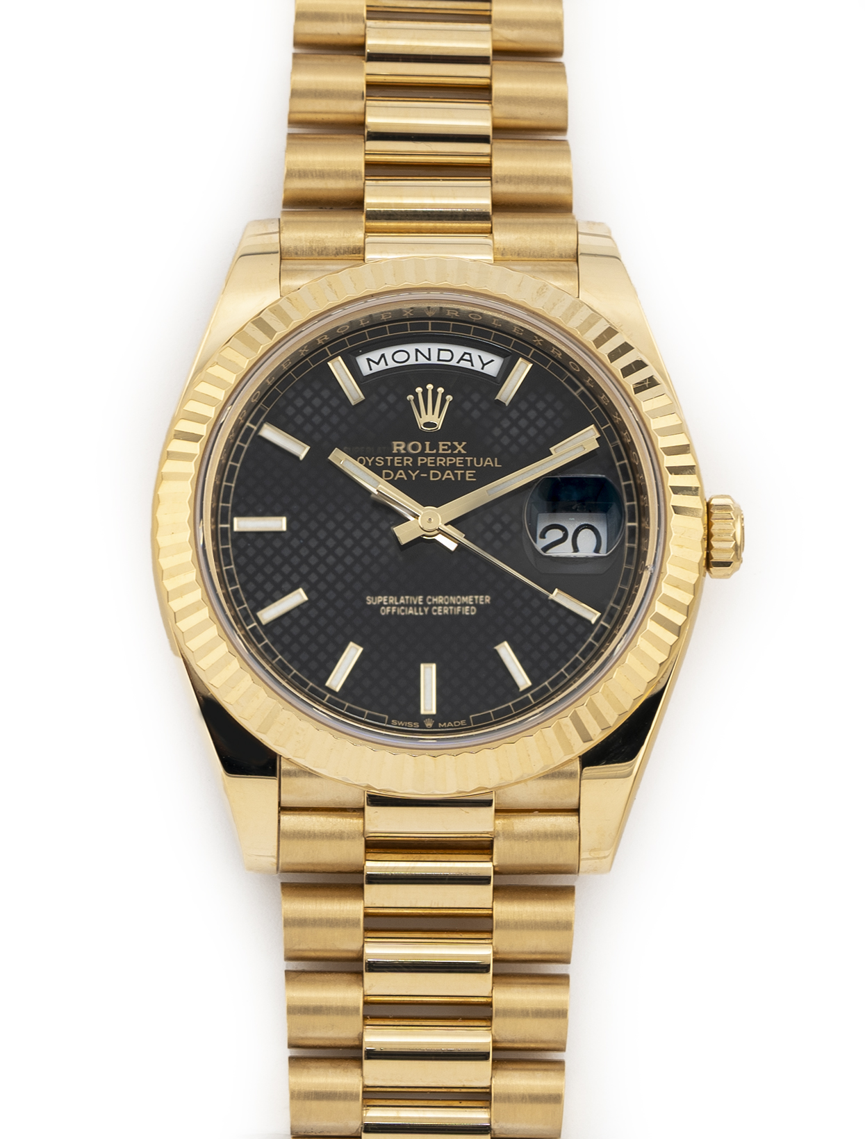 Rolex Day-Date 40 President 18K Yellow Gold Black Motif 228238