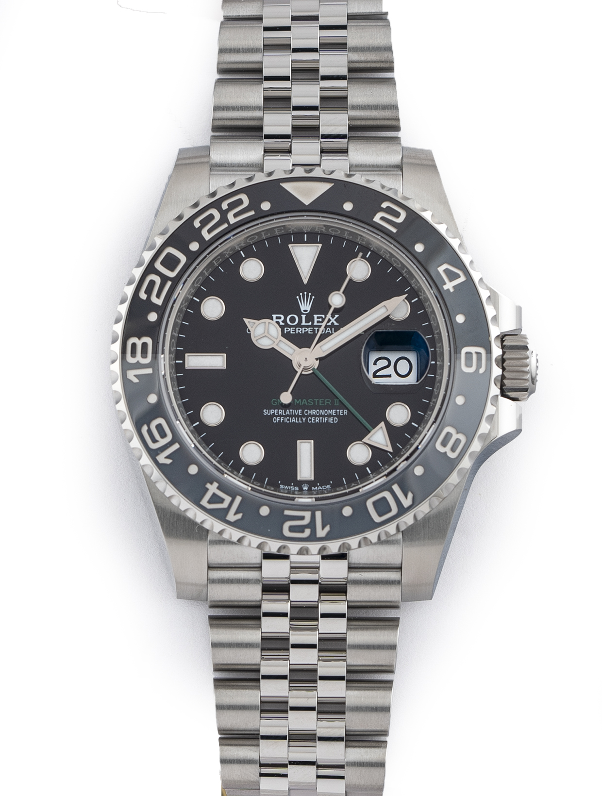 Rolex GMT-Master II Bruce Wayne Stainless Jubilee Bracelet Black N Grey Ceramic Bezel 126710 GRNR