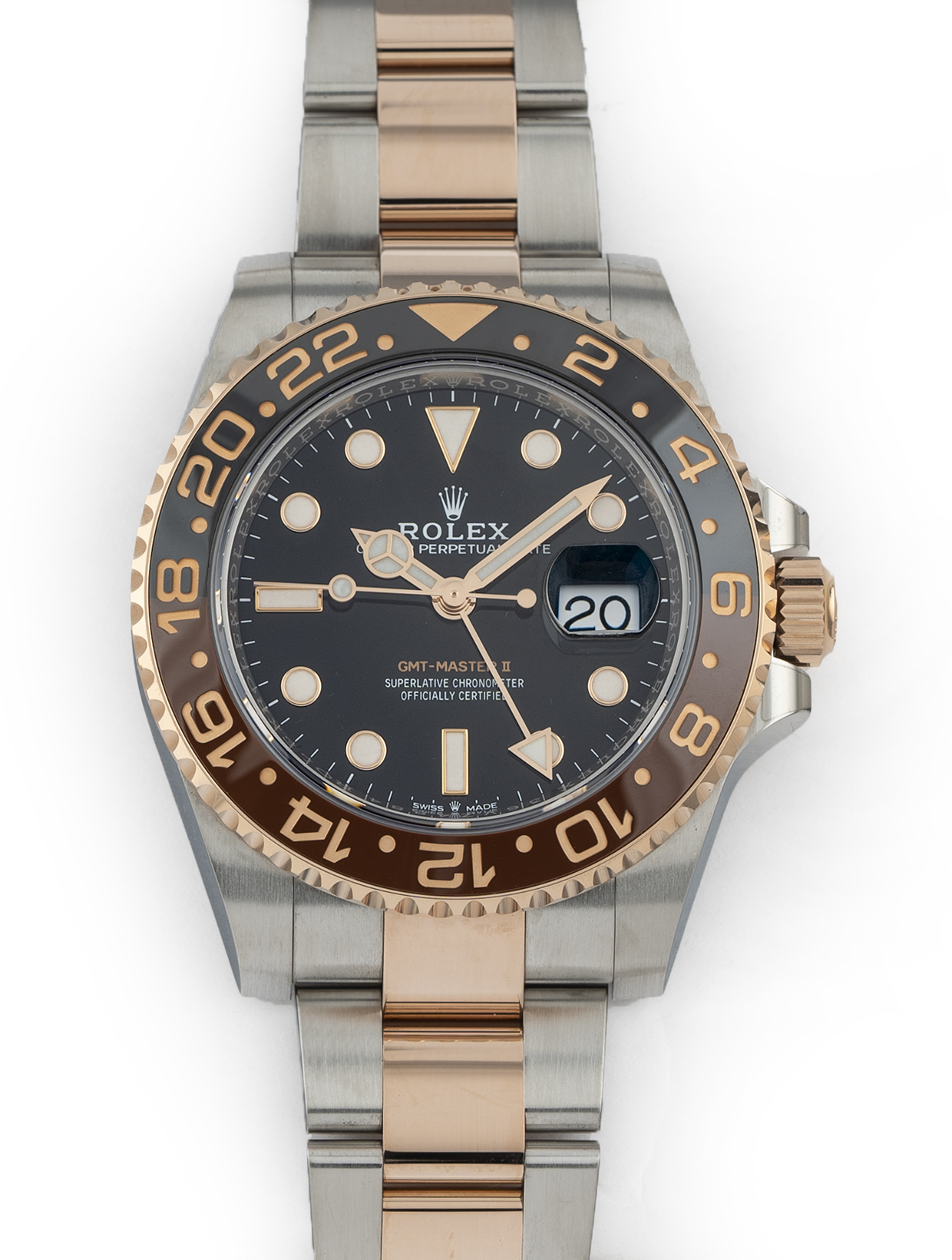 Rolex GMT-Master II Stainless Steel 18k Rose Gold 126711CHNR Rootbeer