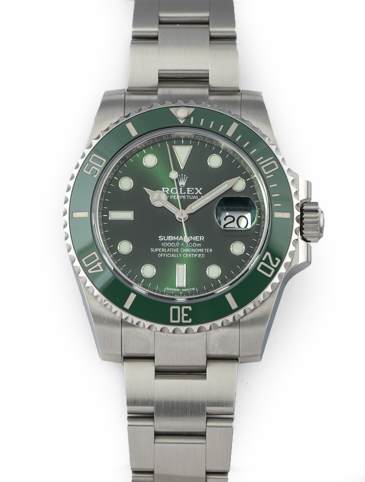 Rolex Submariner Date 40mm Stainless Steel Hulk Green Dial & Ceramic Bezel 116610LV